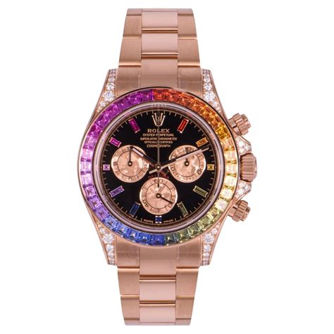 rolex daytona rosegold rainbow|rolex 116595rbow for sale.